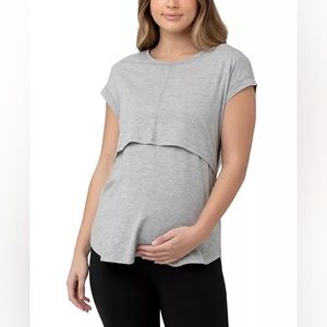 Set of 2 Maternity Richie Nursing Lift Up Tees in Medium by Ripe